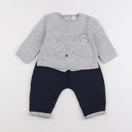 Vertbaudet - ensemble bleu, gris - 9 mois
