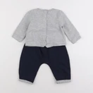 Vertbaudet - ensemble bleu, gris - 9 mois