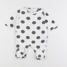 Vertbaudet - pyjama coton blanc, noir - 3 mois