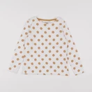Vertbaudet - tee-shirt blanc, marron - 5 ans