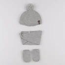 Vertbaudet - ensemble bonnet/moufles/tour de cou argent, gris - 12/18 mois
