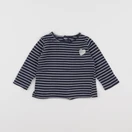 Vertbaudet - tee-shirt blanc, bleu - 6 mois
