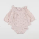 Vertbaudet - body blouse rose - 12 mois