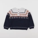 Vertbaudet - pull blanc, bleu - 36 mois