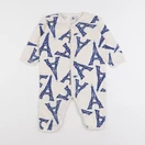 Petit Bateau - pyjama coton blanc, bleu - 12 mois