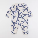 Petit Bateau - pyjama coton blanc, bleu - 12 mois