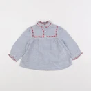 Cyrillus - blouse bleu - 6 mois