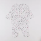 Vertbaudet - pyjama coton blanc, rose - 9 mois