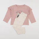 Vertbaudet - pyjama coton blanc, rose - 4 ans