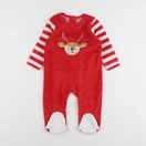 Vertbaudet - pyjama velours rouge - 12 mois