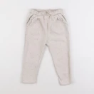 Vertbaudet - jogging beige, argent - 36 mois