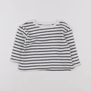Zara - tee-shirt blanc, bleu - 3/6 mois
