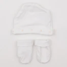 Vertbaudet - ensemble bonnet/moufles blanc - 9/12 mois