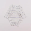 Vertbaudet - body blanc, bleu - 0 mois