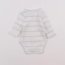 Vertbaudet - body blanc, bleu - 0 mois