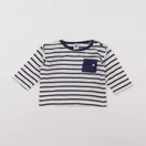 Petit Bateau - tee-shirt bleu - 12 mois