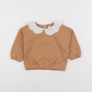 Vertbaudet - sweat marron - 9 mois