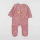 Vertbaudet - pyjama velours rose - 9 mois