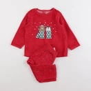 Vertbaudet - pyjama velours rouge - 2 ans