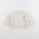 Vertbaudet - pull blanc - 12 mois