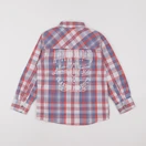Vertbaudet - chemise blanc, bleu, rouge - 8 ans