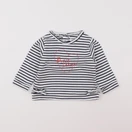 Vertbaudet - tee-shirt bleu, blanc - 9 mois