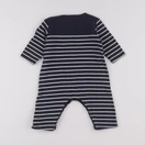 Petit Bateau - combinaison bleu, blanc - 6 mois