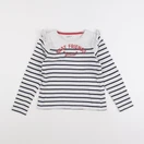 Vertbaudet - tee-shirt blanc, bleu - 8 ans