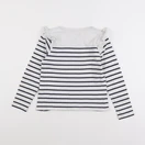 Vertbaudet - tee-shirt blanc, bleu - 8 ans