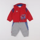 Adidas - ensemble rouge, gris - 6 mois
