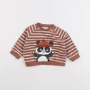 Vertbaudet - sweat marron - 6 mois