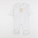 Vertbaudet - pyjama velours blanc - 12 mois
