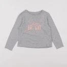 Vertbaudet - tee-shirt gris, rose - 6 ans