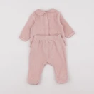 Vertbaudet - pyjama velours rose - 1 mois