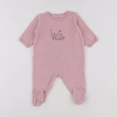 Petit Bateau - pyjama velours rose - 3 mois