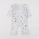 Vertbaudet - pyjama velours blanc, bleu - 3 mois