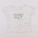 Vertbaudet - tee-shirt blanc, or - 9 mois