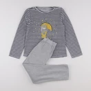 Vertbaudet - pyjama velours gris, bleu - 10 ans