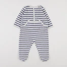Petit Bateau - pyjama velours bleu, blanc - 12 mois