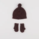 Zara - ensemble bonnet/moufles rouge - 1/6 mois