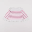 Jacadi - sweat blanc, rose - 12 mois