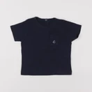 Petit Bateau - tee-shirt bleu - 12 mois