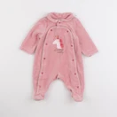 Tape à l'oeil - pyjama velours rose - 0 mois