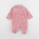 Tape à l'oeil - pyjama velours rose - 0 mois