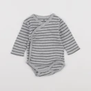 La Redoute - body gris, noir - 3 mois