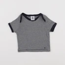 Petit Bateau - tee-shirt blanc, bleu - 3 mois