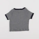 Petit Bateau - tee-shirt blanc, bleu - 3 mois