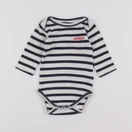 Maison Labiche - body bleu, blanc - 6 mois