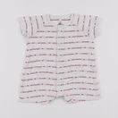 Petit Bateau - pyjama coton blanc, rouge - 3 mois
