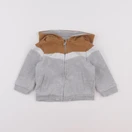 Vertbaudet - sweat gris, marron - 9 mois